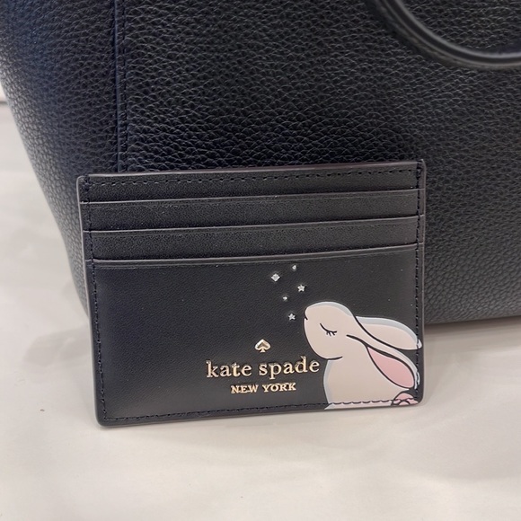 Kate Spade Bunbun Bunny Small Slim Card Holder Wallet

COLOR:
Black Multi
NWT - Picture 11 of 16